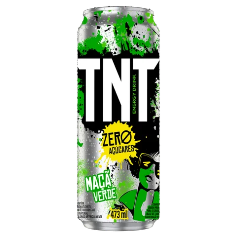 Composto Energético Líquido à Base de Taurina Maçã-Verde Zero Açúcar TNT Lata 473ml