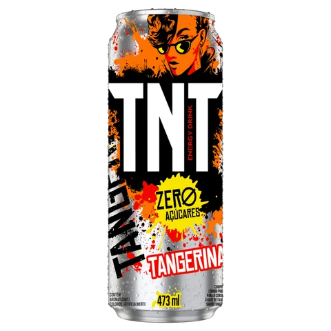 Composto Energético Líquido à Base de Taurina Tangerina Zero Açúcar TNT Lata 473ml