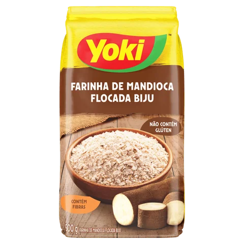 Farinha de Mandioca Tipo Único Flocada Biju Yoki Pacote 500g