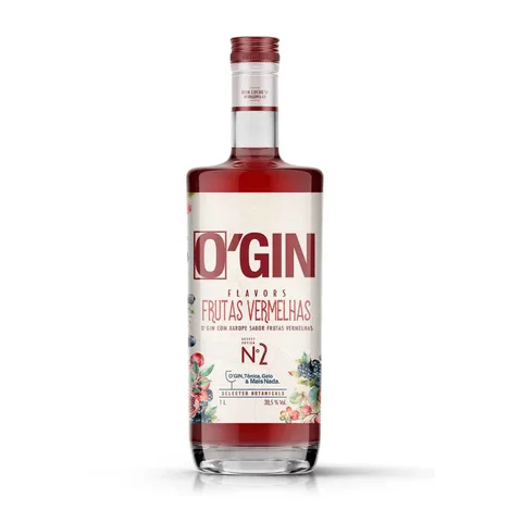 Gin O'gin Flavors Frutas Vermelhas 1 Litro 38,5%